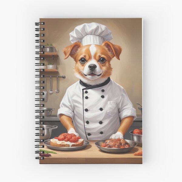 Item preview, Funny Dog Chef Making food Cute Puppy Kitchen Illustration designed and sold by Angelsartsandpattern.