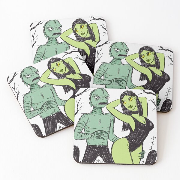 Item preview, The creature from the black lagoon and his bride illustration designed and sold by Vintage Designs +.
