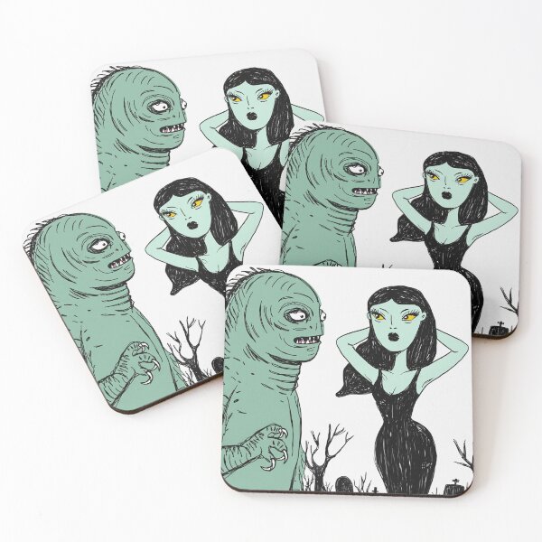 Item preview, The creature from the black lagoon and his bride illustration designed and sold by Vintage Designs +.