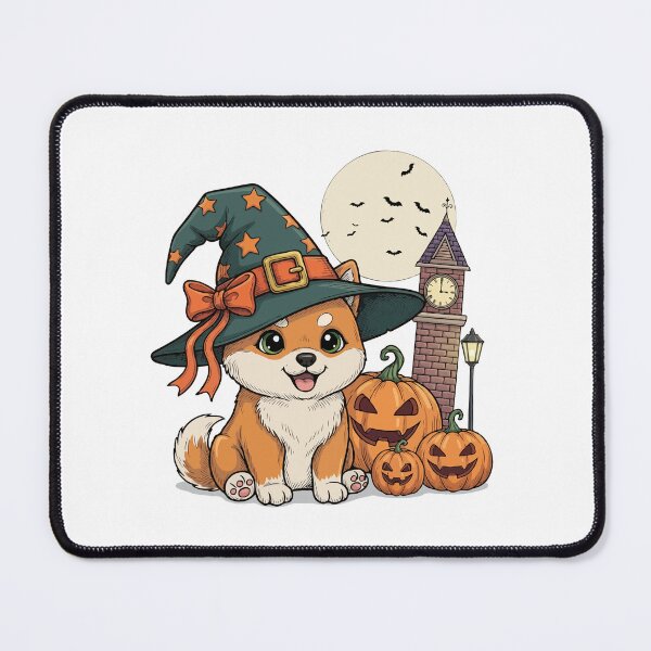 Item preview, Spooky Cute Shiba Inu – Halloween Pumpkin & Witch Hat designed and sold by The Real Life Symphony.