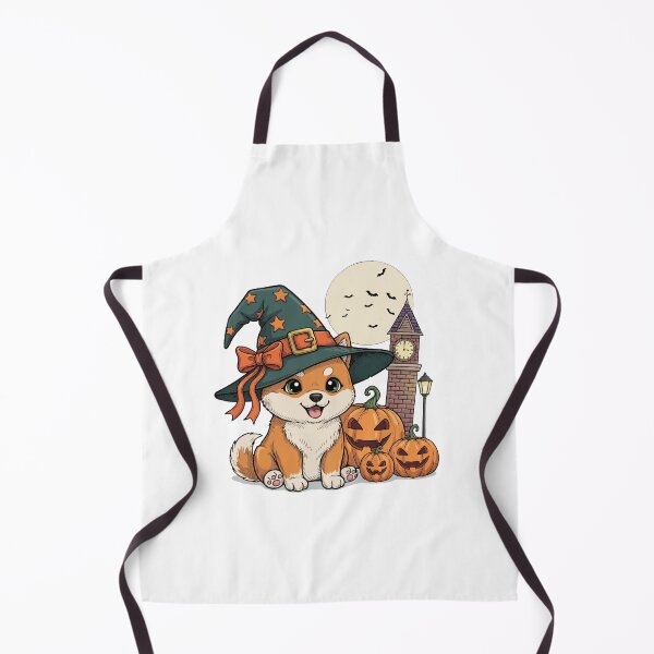 Item preview, Spooky Cute Shiba Inu – Halloween Pumpkin & Witch Hat designed and sold by The Real Life Symphony.