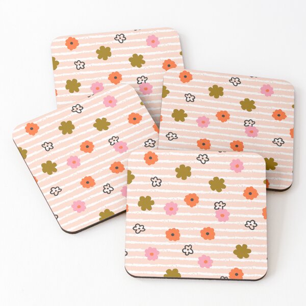 Item preview, Sweet Ditsy Floral on Stripes Pattern designed and sold by Farissa Designs.
