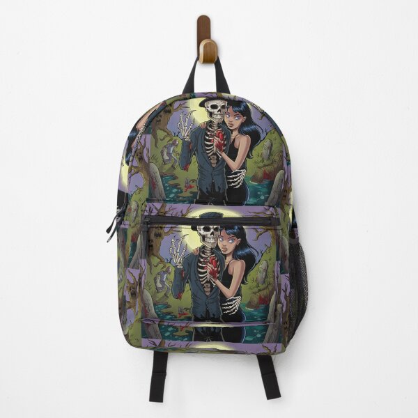 Item preview,  Fancy dapper Skeleton man and Vampire girl cool horror art designed and sold by Vintage Designs +.