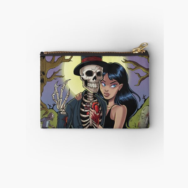 Item preview,  Fancy dapper Skeleton man and Vampire girl cool horror art designed and sold by Vintage Designs +.