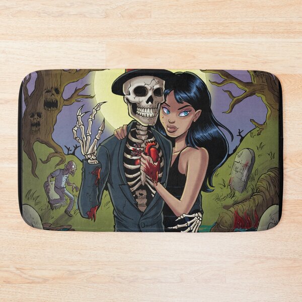 Item preview,  Fancy dapper Skeleton man and Vampire girl cool horror art designed and sold by Vintage Designs +.