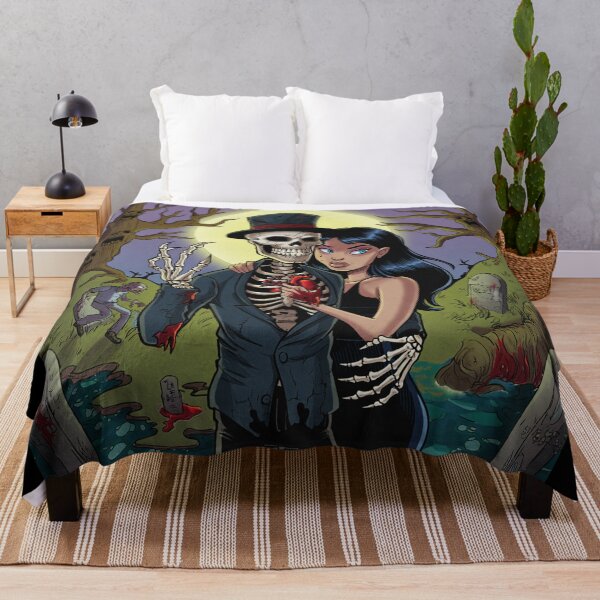 Item preview,  Fancy dapper Skeleton man and Vampire girl cool horror art designed and sold by Vintage Designs +.
