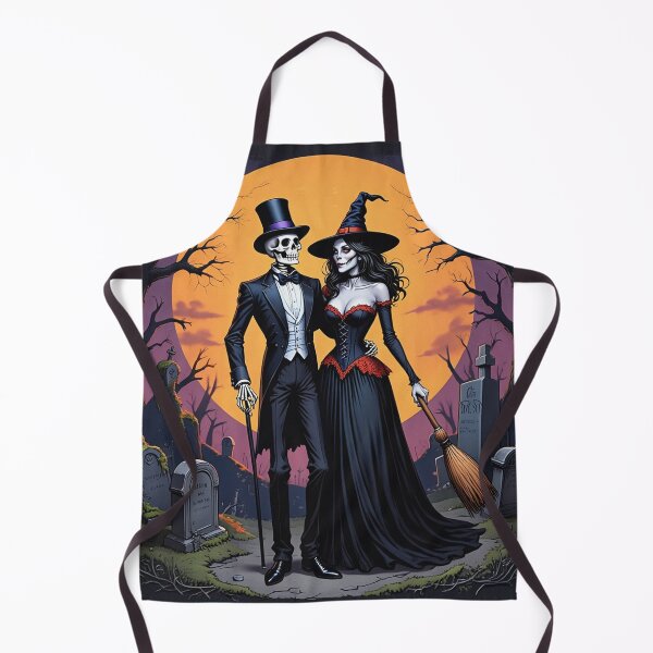 Item preview, Fancy dapper Skeleton man and witch girl cool horror art designed and sold by Vintage Designs +.