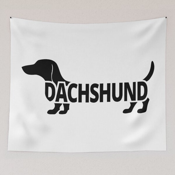 Item preview, Dachshund Wordmark Silhouette | Minimal Doxie Logo (Black) designed and sold by pick-o-print.