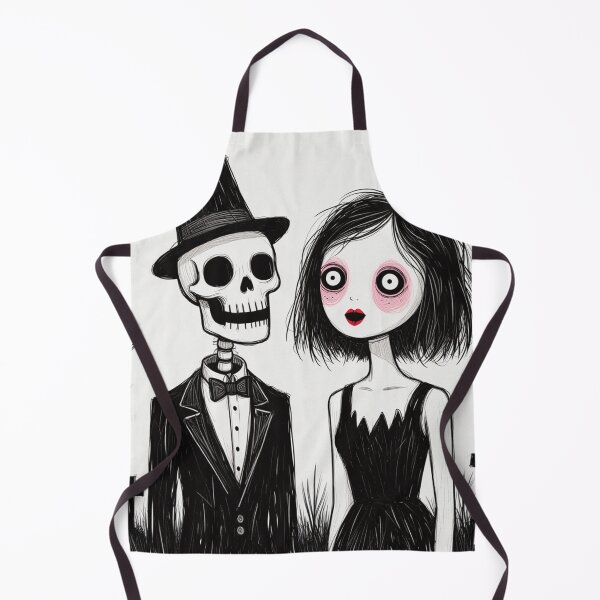 Item preview, Fancy dapper Skeleton man and witch girl cool horror art designed and sold by Vintage Designs +.