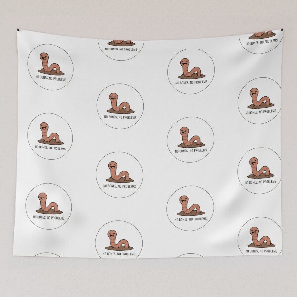 Item preview, Cute Worm: No Bones No Problems Sticker designed and sold by LaElee.