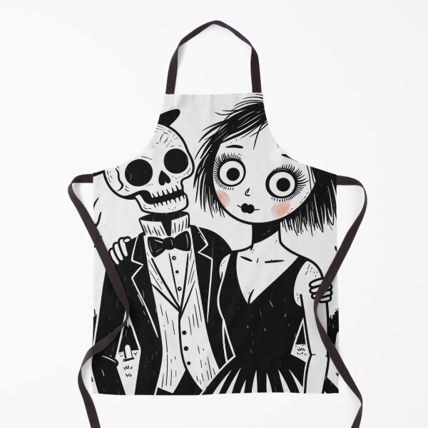 Item preview, Fancy dapper Skeleton man and witch girl cool horror art designed and sold by Vintage Designs +.