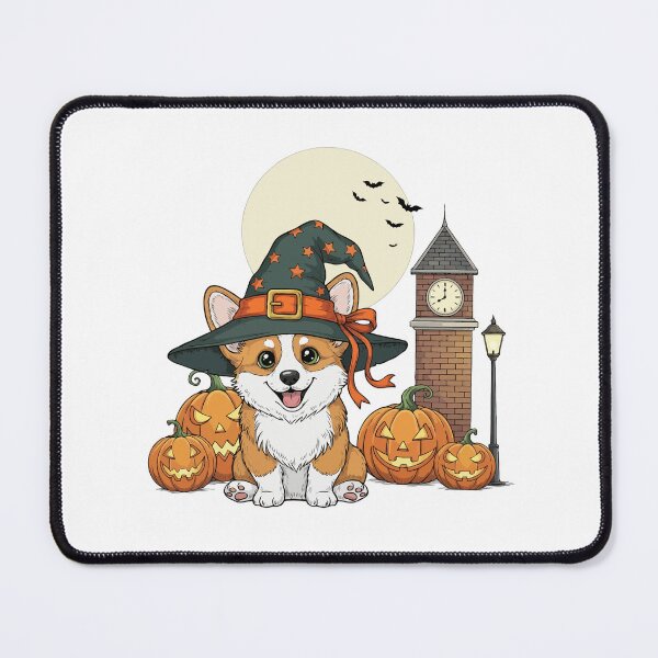 Item preview, Spooky Cute Pembroke Welsh Corgi – Halloween Pumpkin & Witch Hat designed and sold by The Real Life Symphony.