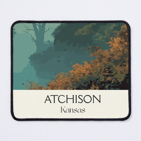 Item preview, Atchison Kansas Travel Poster | Vintage Haunted & Amelia Earhart Hometown Art designed and sold by TuncGK.