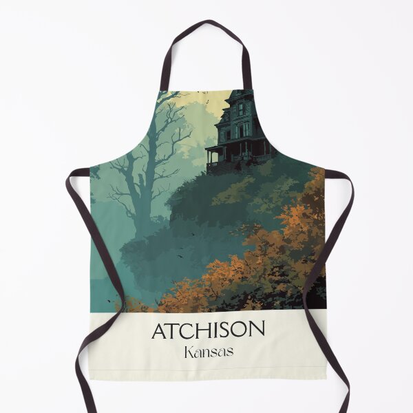 Item preview, Atchison Kansas Travel Poster | Vintage Haunted & Amelia Earhart Hometown Art designed and sold by TuncGK.