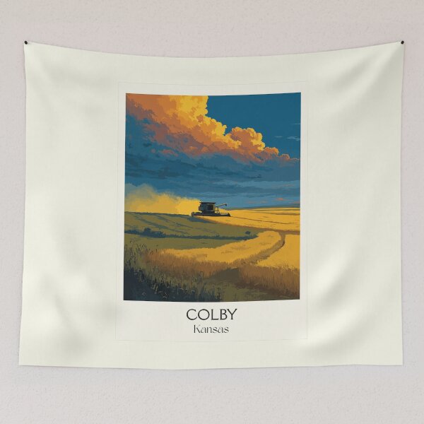Item preview, Colby Kansas Travel Poster | Vintage Prairie Agriculture & Farmland Wall Art designed and sold by TuncGK.