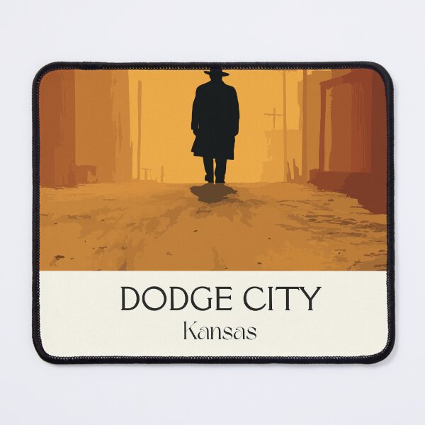Item preview, Dodge City Kansas Travel Poster | Vintage Old West Cowboy & Boot Hill Wall Art designed and sold by TuncGK.
