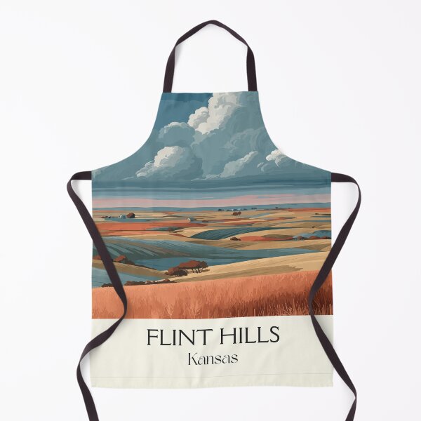 Item preview, Flint Hills Kansas Travel Poster | Vintage Tallgrass Prairie National Preserve Art designed and sold by TuncGK.