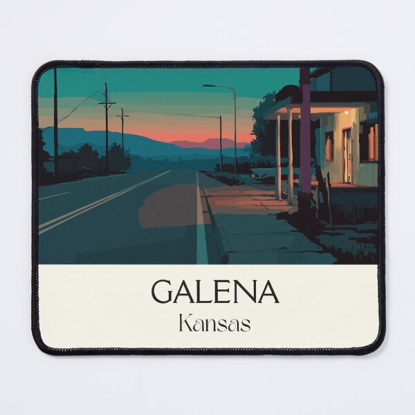 Item preview, Galena Kansas Travel Poster | Vintage Route 66 & Historic Motel Wall Art designed and sold by TuncGK.