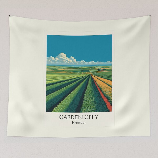 Item preview, Garden City Kansas Travel Poster | Vintage Western Kansas & Farmland Wall Art designed and sold by TuncGK.