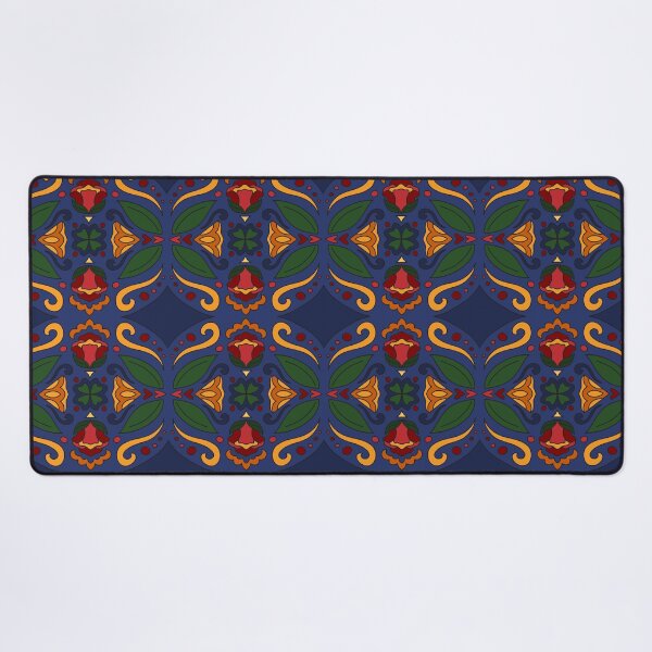 Item preview, Boho Floral Circle - Navy designed and sold by FoxfireAndCo.