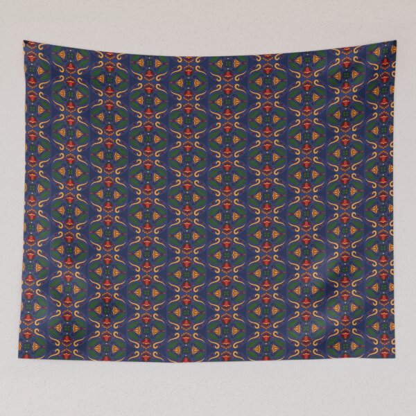 Item preview, Boho Floral Circle - Navy designed and sold by FoxfireAndCo.