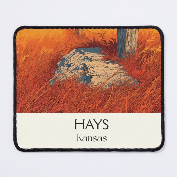 Item preview, Hays Kansas Travel Poster | Vintage Limestone Post Rock & Prairie Wall Art designed and sold by TuncGK.