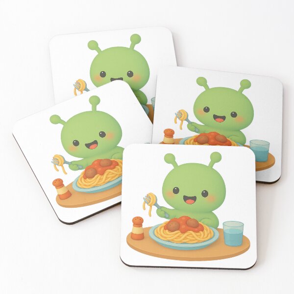 Item preview, Adorable Baby Alien Eating Spaghetti designed and sold by turtlemaid.