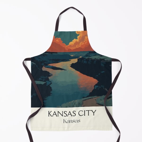 Item preview, Kansas City Kansas Travel Poster | Vintage KCK & Missouri River Skyline Art designed and sold by TuncGK.