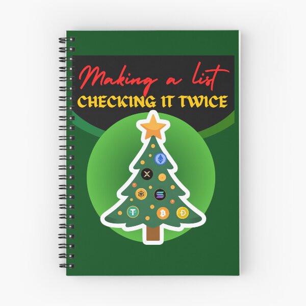 Item preview, Crypto Christmas Making a crypto list checking it twice, Ugly Christmas sweater designed and sold by NFTDesignsBLV.
