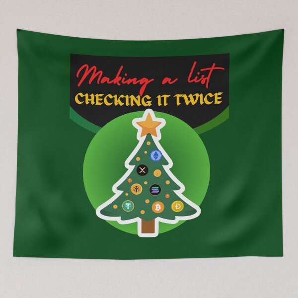 Item preview, Crypto Christmas Making a crypto list checking it twice, Ugly Christmas sweater designed and sold by NFTDesignsBLV.