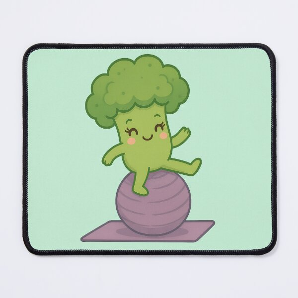 Item preview, Cute Broccoli on Yoga Ball - Pilates designed and sold by InnerFlow.