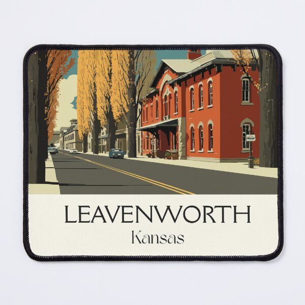 Item preview, Leavenworth Kansas Travel Poster | Vintage Historic & Missouri River Town Art designed and sold by TuncGK.