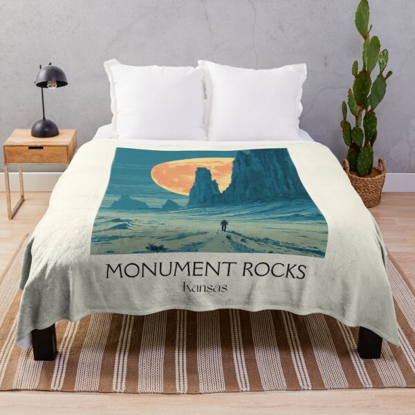 Item preview, Monument Rocks Kansas Poster | Vintage Chalk Pyramids & Badlands Wall Art designed and sold by TuncGK.