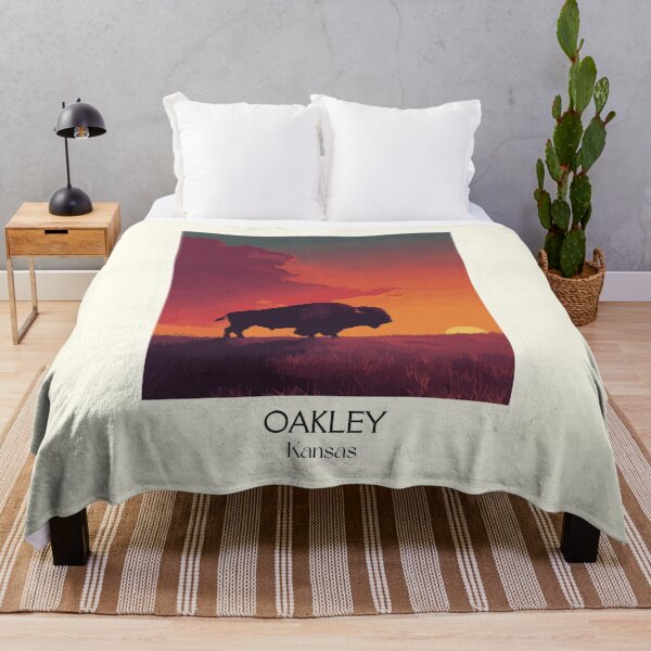 Item preview, Oakley Kansas Travel Poster | Vintage Buffalo Bill & Monument Rocks Art designed and sold by TuncGK.