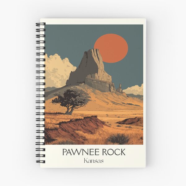 Item preview, Pawnee Rock Kansas Travel Poster | Vintage Santa Fe Trail Landmark Wall Art designed and sold by TuncGK.