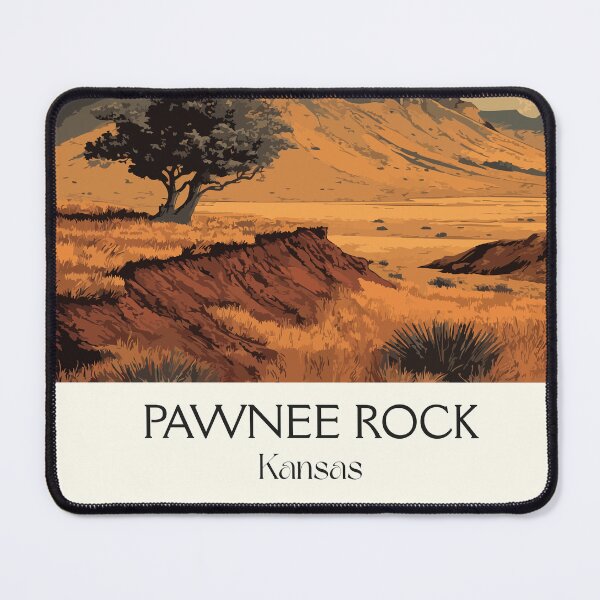 Item preview, Pawnee Rock Kansas Travel Poster | Vintage Santa Fe Trail Landmark Wall Art designed and sold by TuncGK.