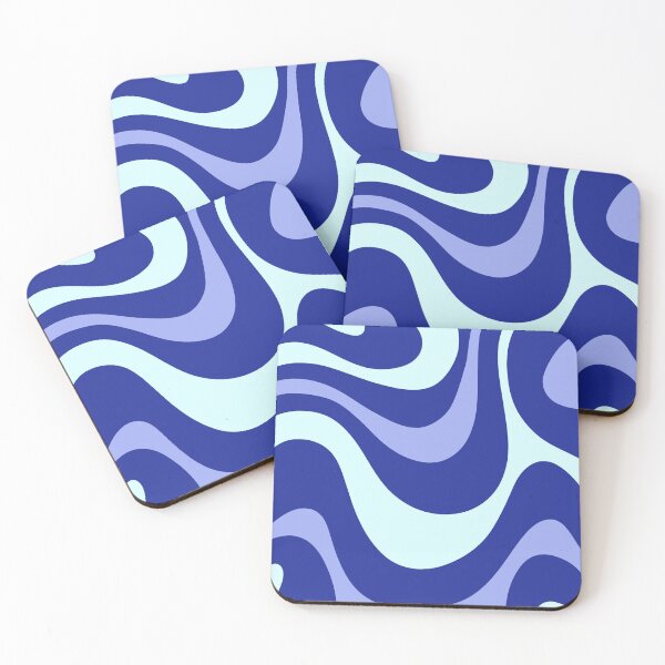 Item preview, Blue Colored Liquid Swirl – Retro Blue Wave Design designed and sold by EmeraldeaArt.