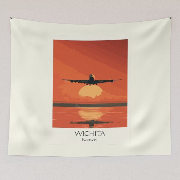 Item preview, Wichita Kansas Travel Poster | Vintage Air Capital of the World Wall Art designed and sold by TuncGK.