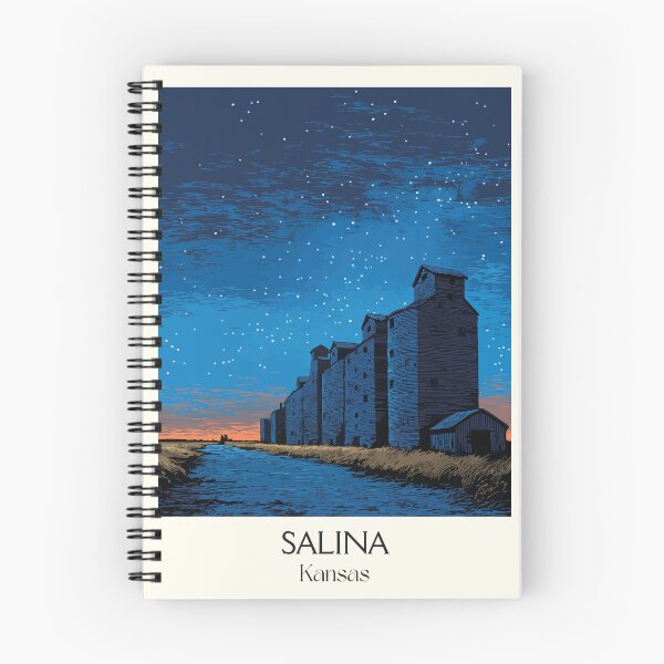 Item preview, Salina Kansas Travel Poster | Vintage Grain Elevator & Prairie Wall Art designed and sold by TuncGK.