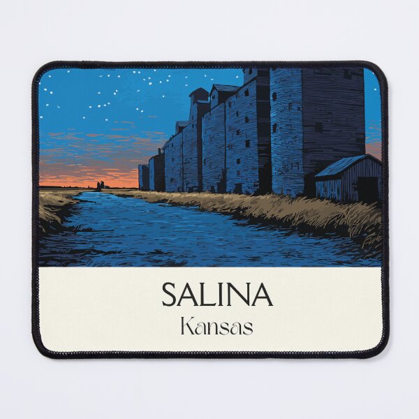 Item preview, Salina Kansas Travel Poster | Vintage Grain Elevator & Prairie Wall Art designed and sold by TuncGK.