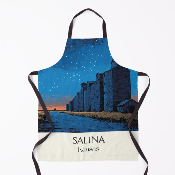 Item preview, Salina Kansas Travel Poster | Vintage Grain Elevator & Prairie Wall Art designed and sold by TuncGK.