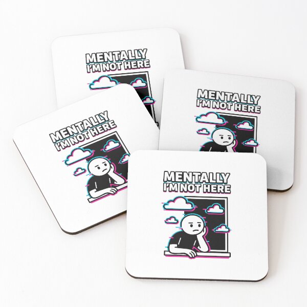 Item preview, Mentally I’m Not Here – Funny Minimalist TikTok Meme Design designed and sold by Cat & Coffee Studio.