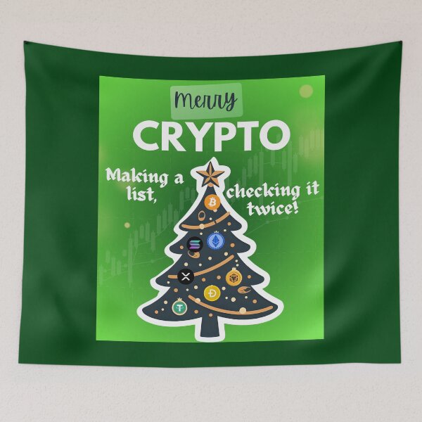 Item preview, Crypto Christmas Making a crypto list checking it twice, Ugly Christmas sweater designed and sold by NFTDesignsBLV.