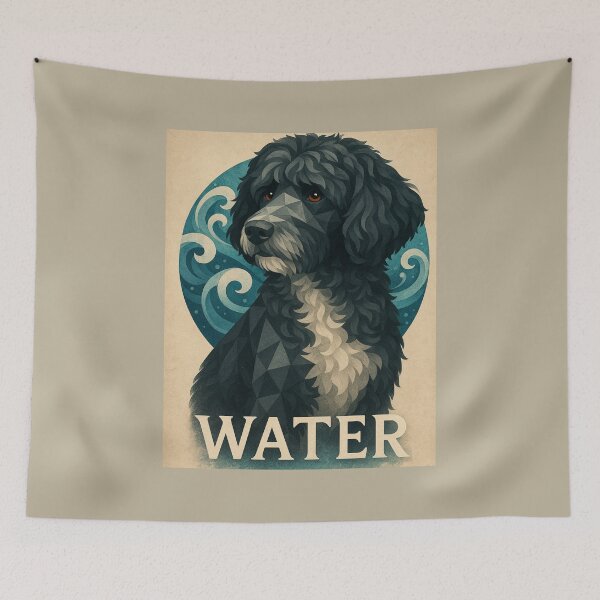 Item preview, Water Element – Geometric Portuguese Water Dog designed and sold by GeoWild Designs.