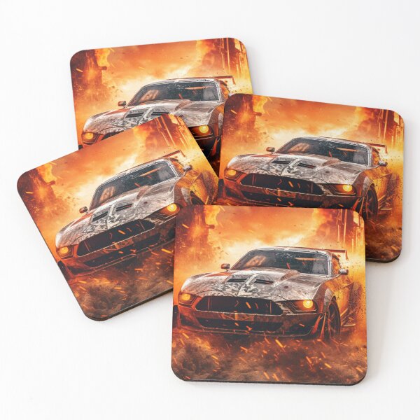 Item preview, Apocalyptic Muscle Car – Fire & Fury Racing Artwork | Explosive Car Poster designed and sold by zevorgue.