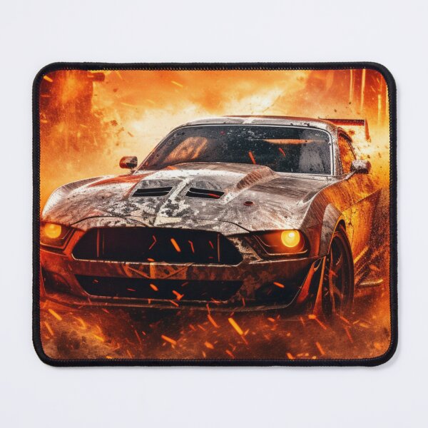 Item preview, Apocalyptic Muscle Car – Fire & Fury Racing Artwork | Explosive Car Poster designed and sold by zevorgue.