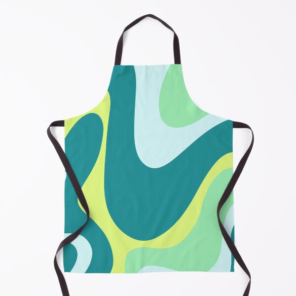 Item preview, Green Colored Liquid Swirl – Retro Green Yellow Turquoise Wave Design designed and sold by EmeraldeaArt.