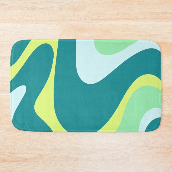 Item preview, Green Colored Liquid Swirl – Retro Green Yellow Turquoise Wave Design designed and sold by EmeraldeaArt.