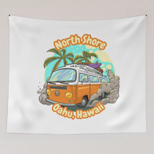 Item preview, Oahu, Hawaii North Shore Surf Retro Van designed and sold by Kaibosh21.