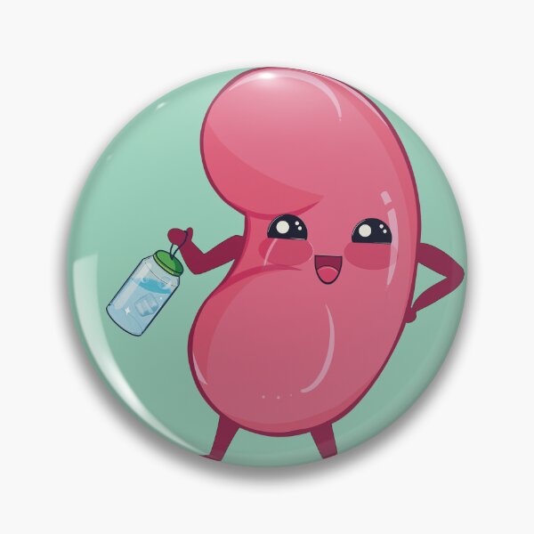 Item preview, Cute Kawaii Chibi kidney character holding water bottle designed and sold by VibeFae.